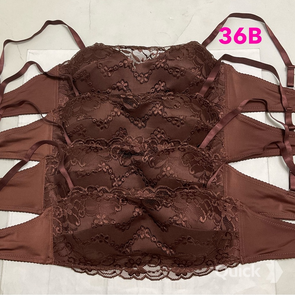 36B - NWT 4 pcs Lace Convertible Strapless Bra
